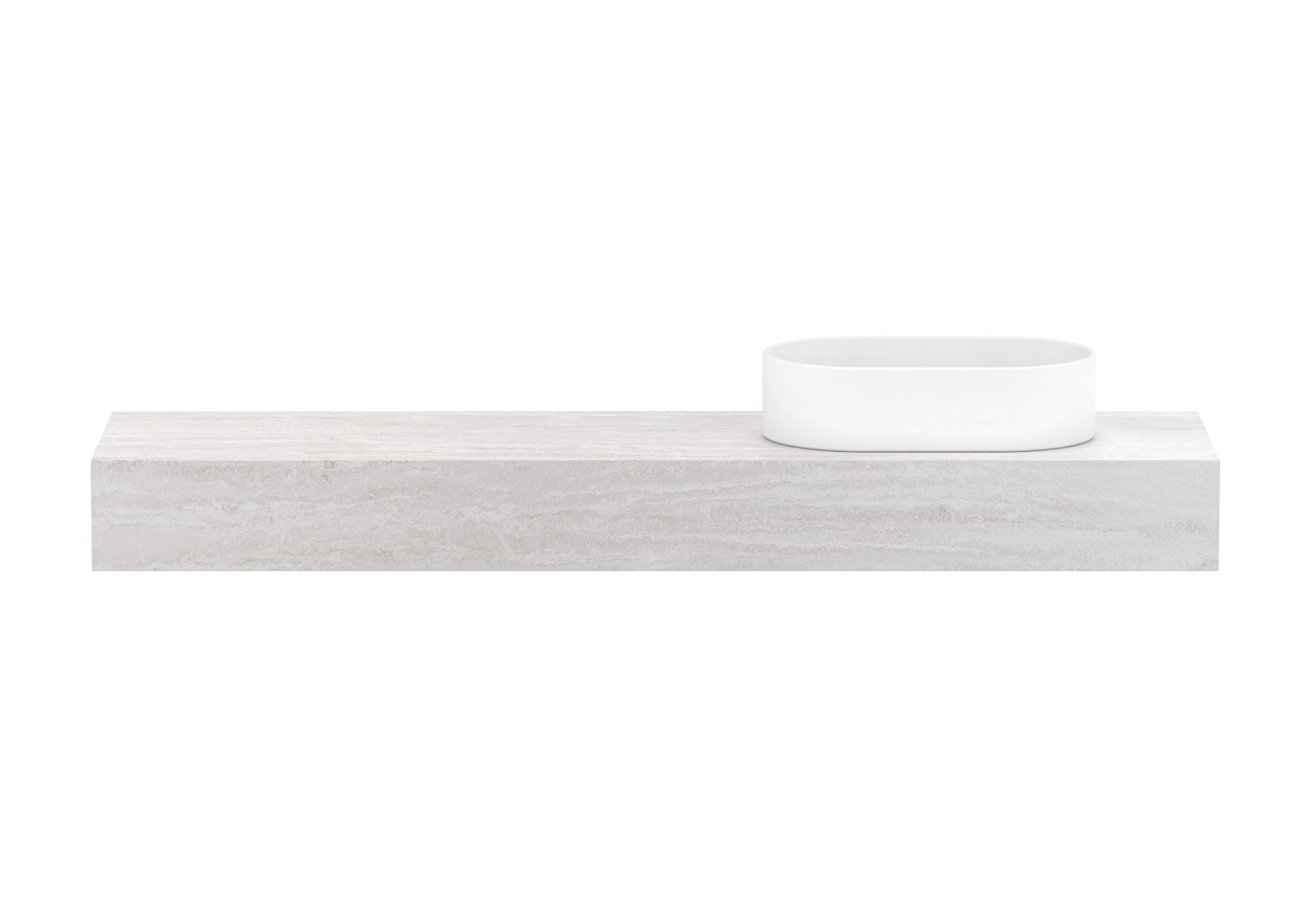 ADP Michel Ensuite Wall Hung Vanity 1500mm right offset bowl, front view