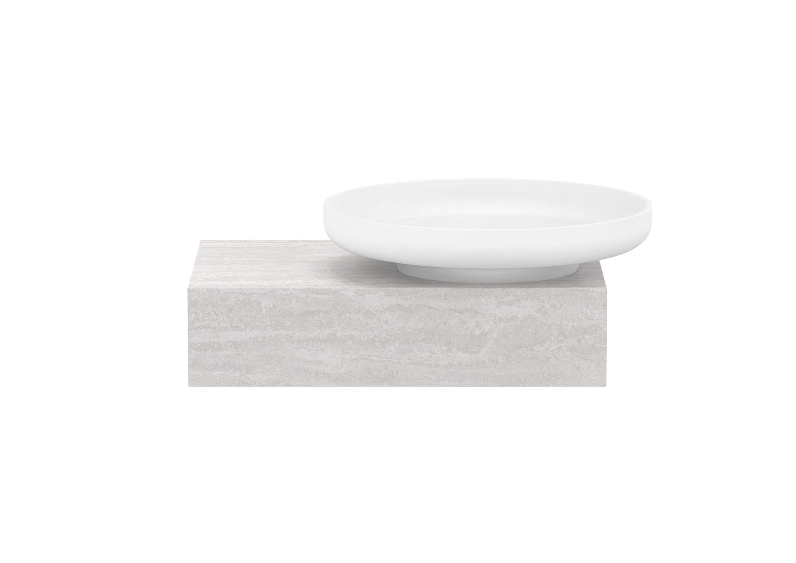 ADP Michel Mini Wall Hung Vanity right offset bowl, front view