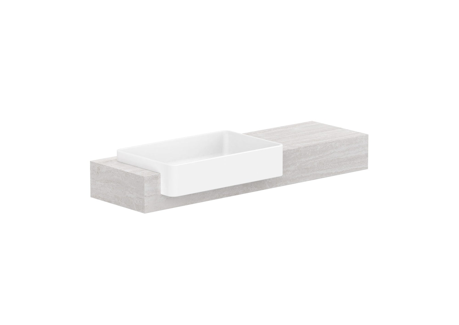 ADP Michel Semi-Recessed Wall Hung Vanity 1200mm left offset bowl