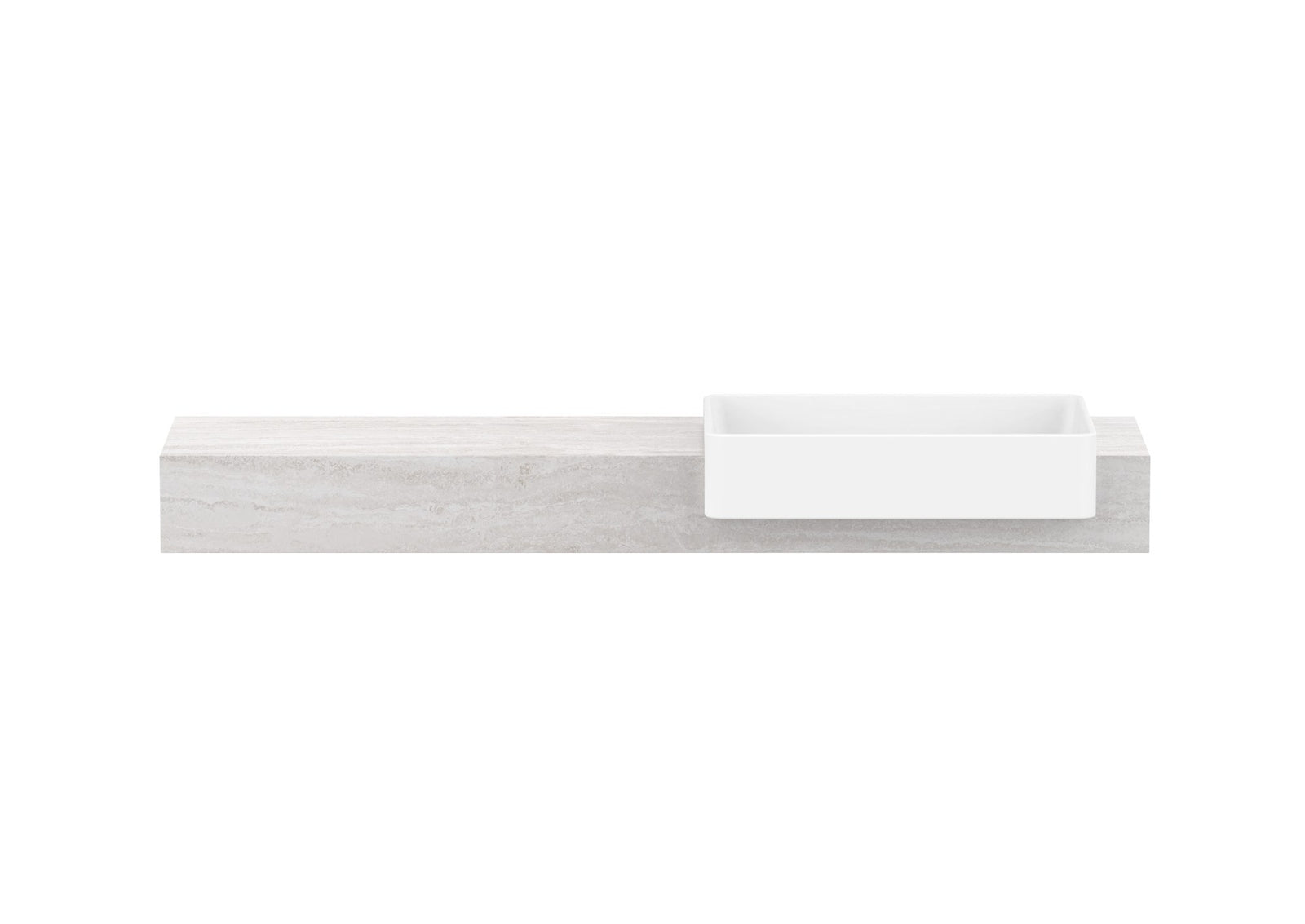 ADP Michel Semi-Recessed Wall Hung Vanity 1500mm right offset bowl, front view