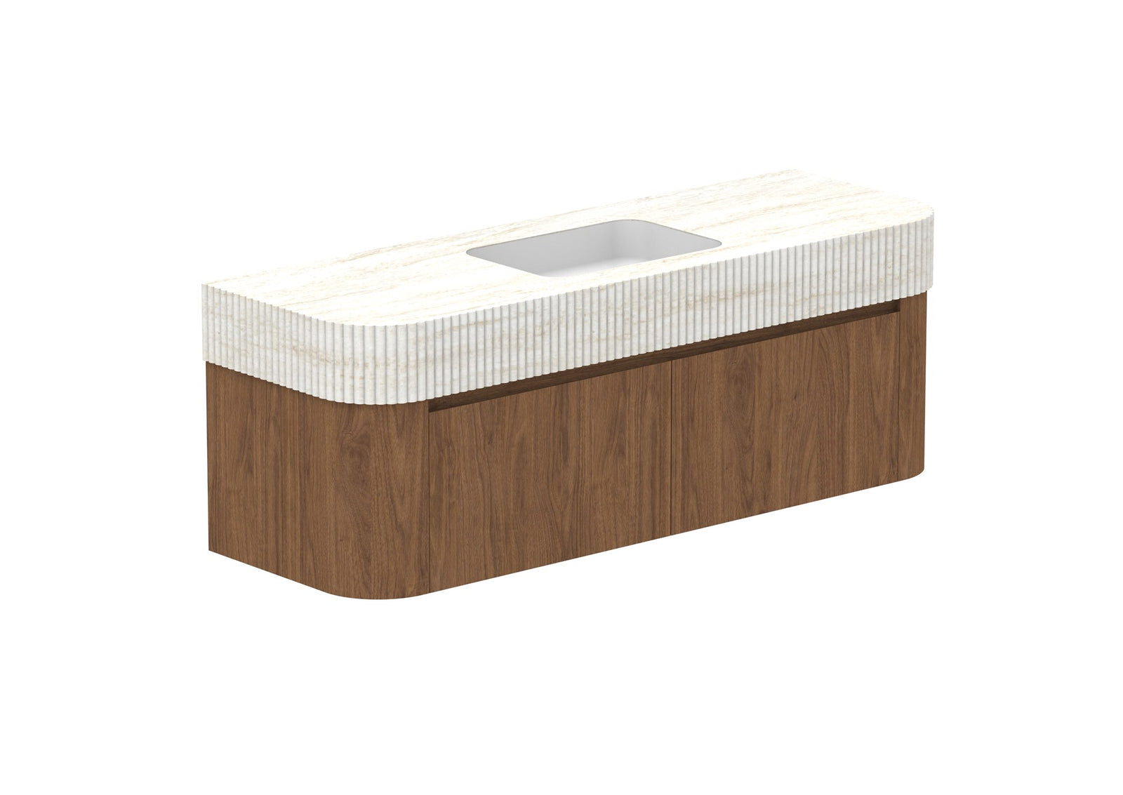 ADP Surry Wall Hung Vanity 1500mm centre bowl in Florentine Walnut, Imperial top