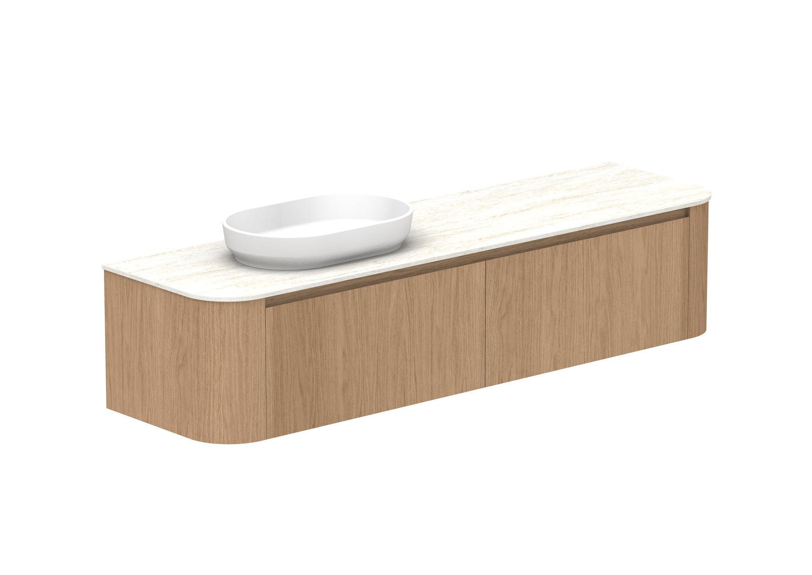 ADP Surry Wall Hung Vanity 1800mm left offset bowl in Boston Oak