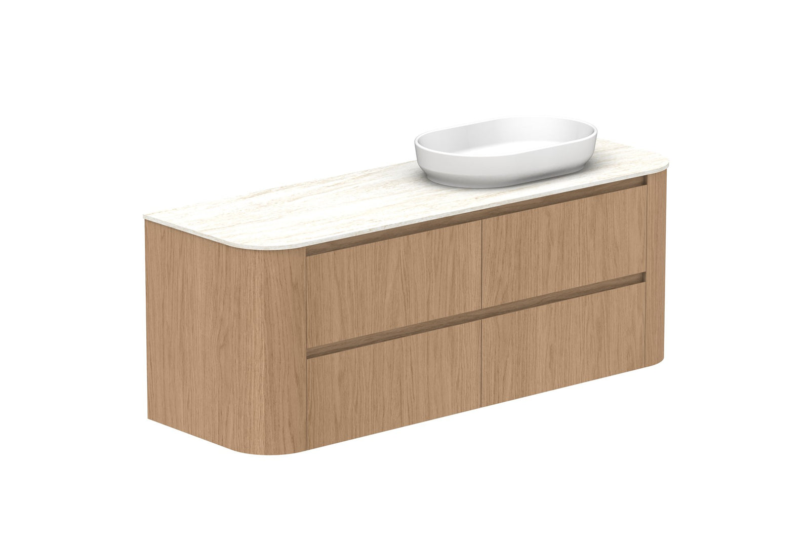 ADP Thea Wall Hung Vanity 1500mm right offset bowl in Boston Oak