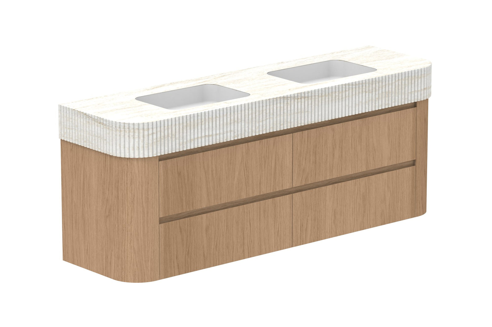 ADP Thea Wall Hung Vanity 1800mm double bowl in Boston Oak, Imperial top