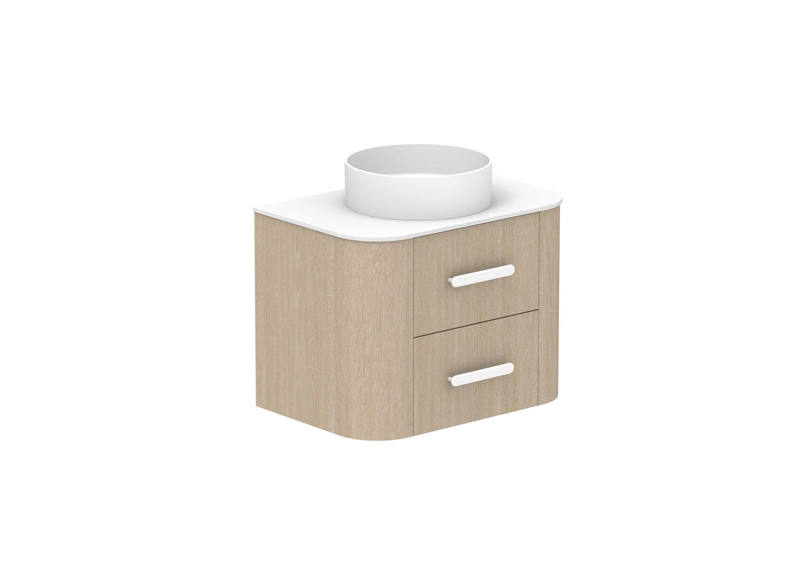 ADP Thea Wall Hung Vanity 750mm centre bowl in Coastal Oak