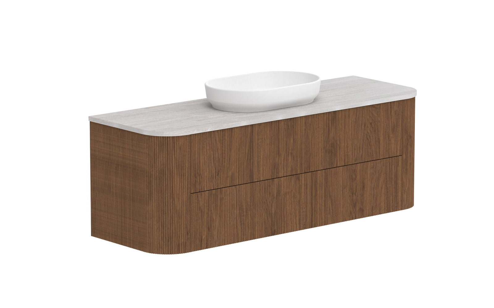 ADP Thirroul Wall Hung Vanity 1500mm centre bowl in Florentine Walnut