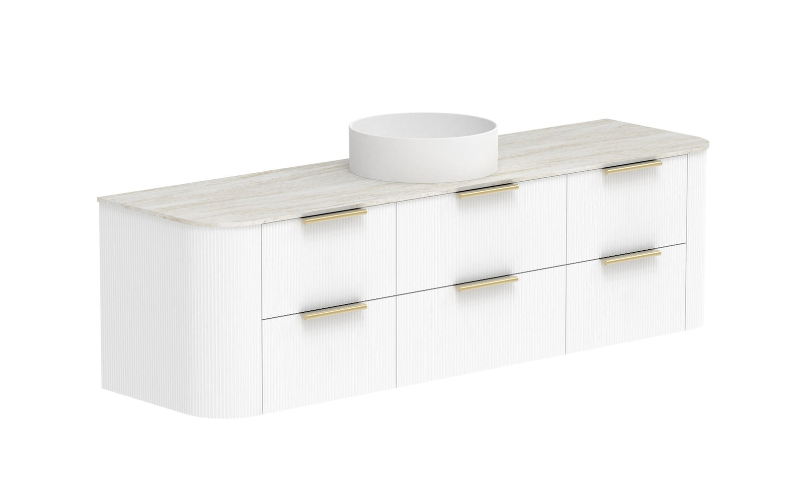 ADP Thirroul Wall Hung Vanity 1800mm centre bowl in Ultra White