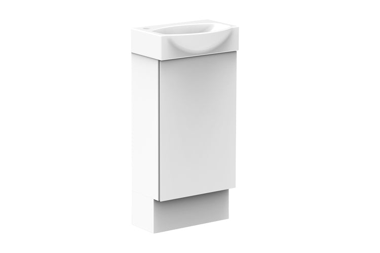 ADP Tiny Semi-Recessed Floor Mount Vanity, side view