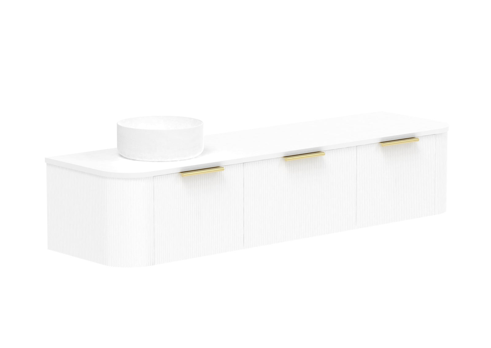 ADP Waverley Wall Hung Vanity 1800mm left offset bowl in Ultra White
