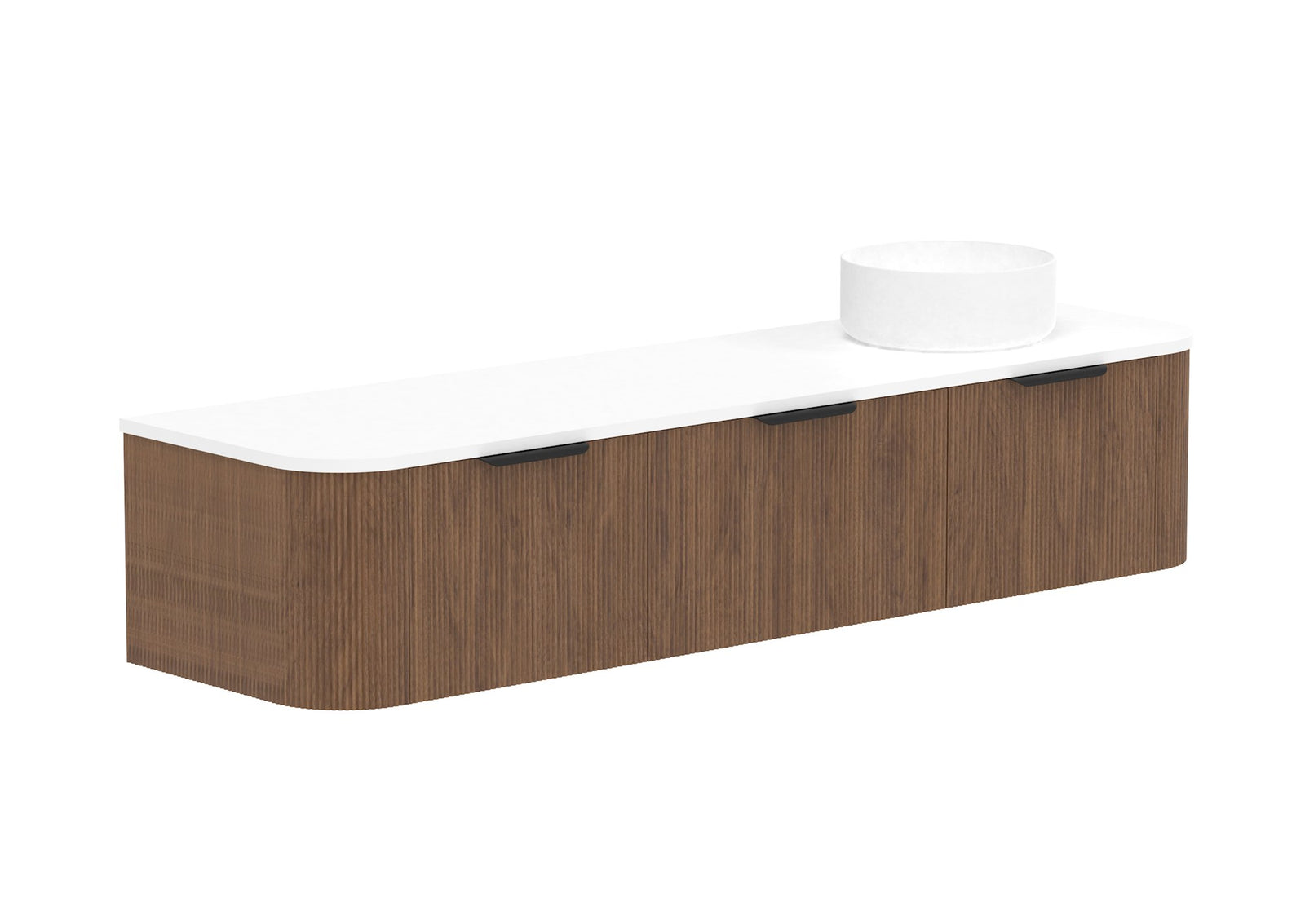 ADP Waverley Wall Hung Vanity 1800mm right offset bowl in Florentine Walnut