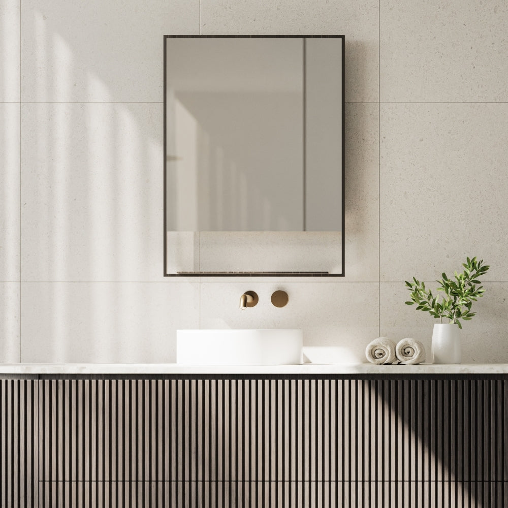 Arcisan Mirror with Frame and Shelf with Bluetooth Connectivity
