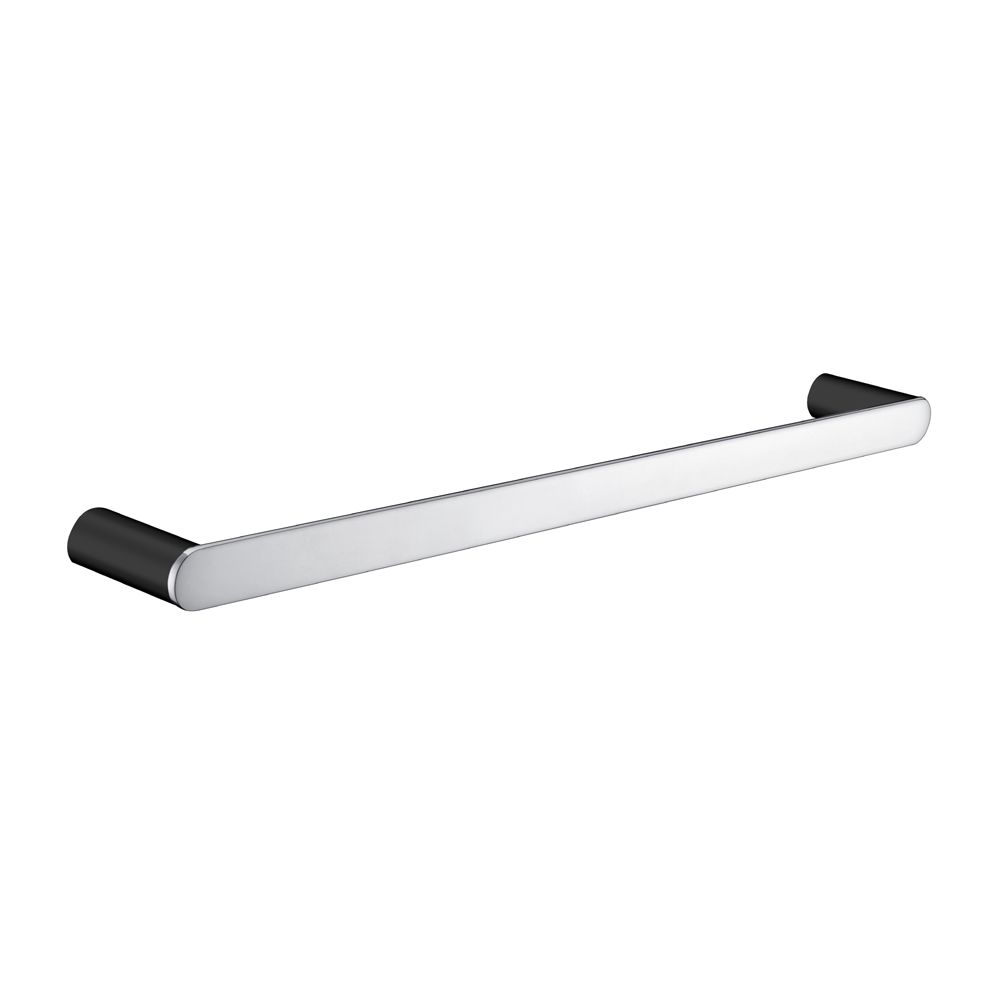 Norico Esperia Black & Chrome Solid Brass Single Towel Rail 600mm
