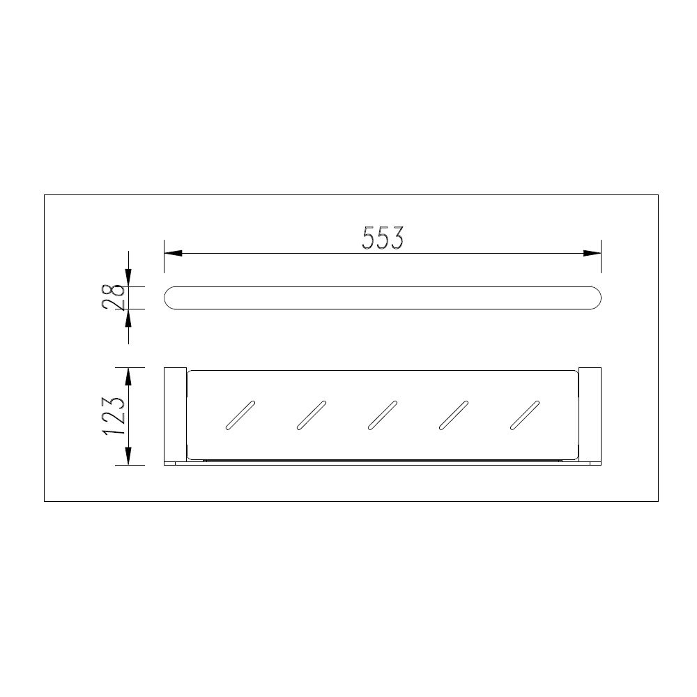 Esperia Solid Brass Black & Chrome Towel Shelf