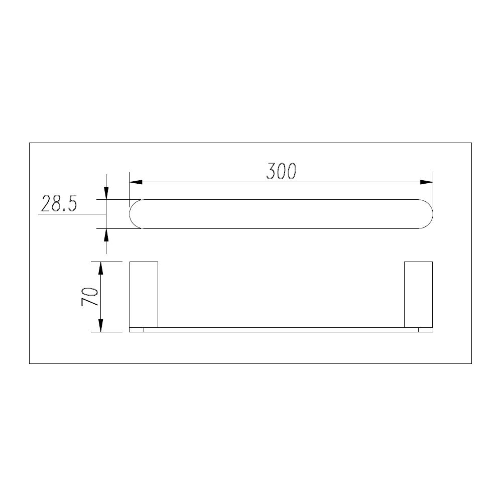 Esperia Solid Brass Gun Metal Grey Towel Rail 300mm
