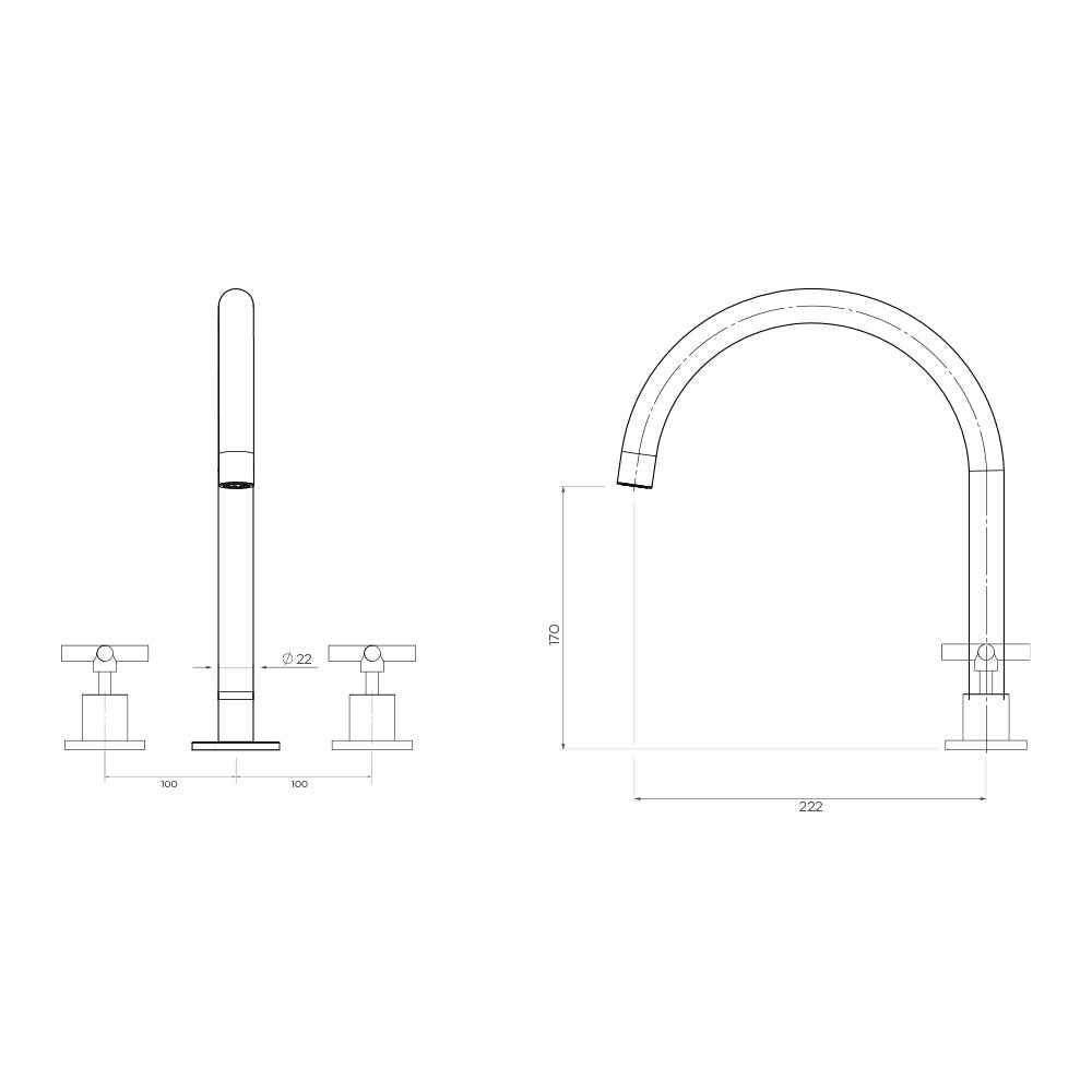 Arcisan Axus Cross Kitchen or Laundry Set with Swivel Spout