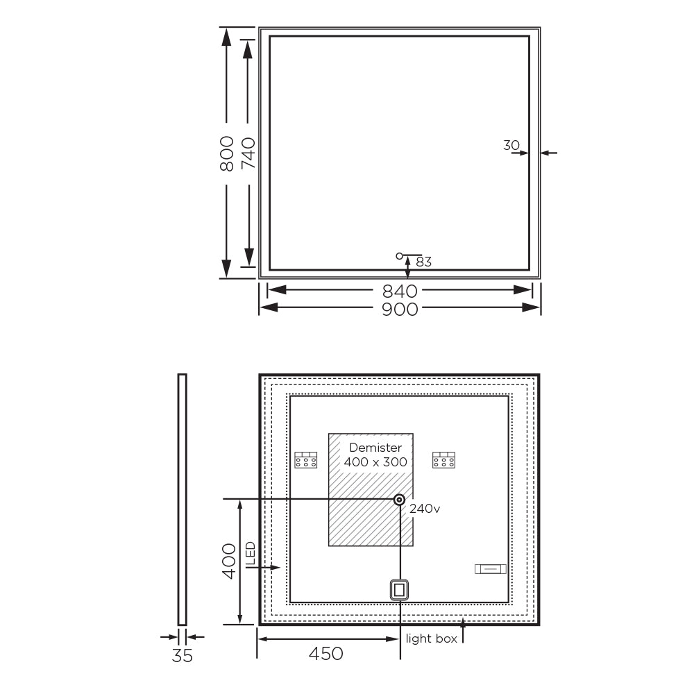 Arcisan Kudos 90 Backlit Mirror