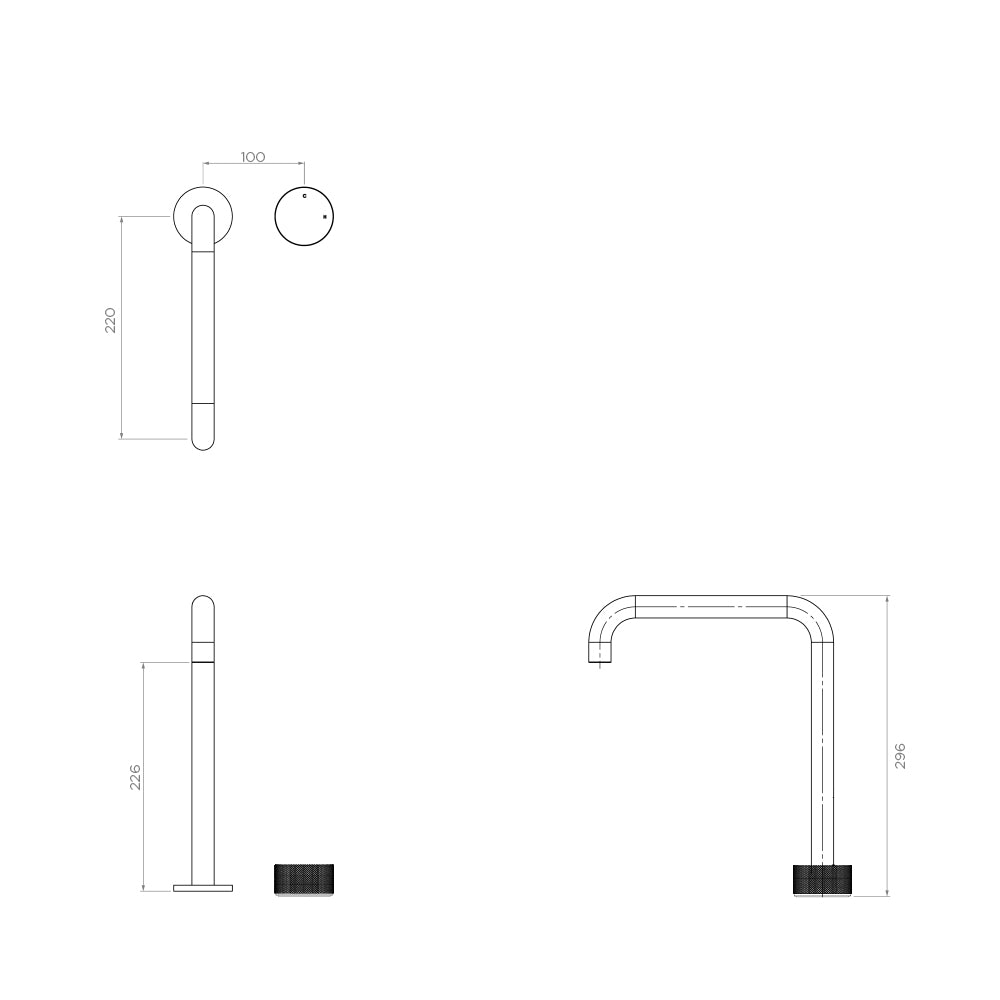 Arcisan Vierra Sink Mixer with Swivel Squareline Spout