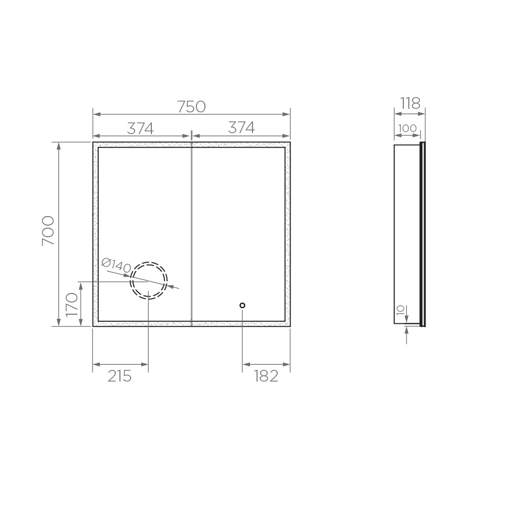 Arcisan Xoni Mirror Cabinet - 750 x 700