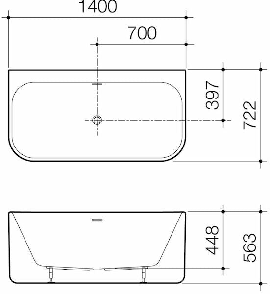 Caroma Luna® 1400 Back to Wall Bath