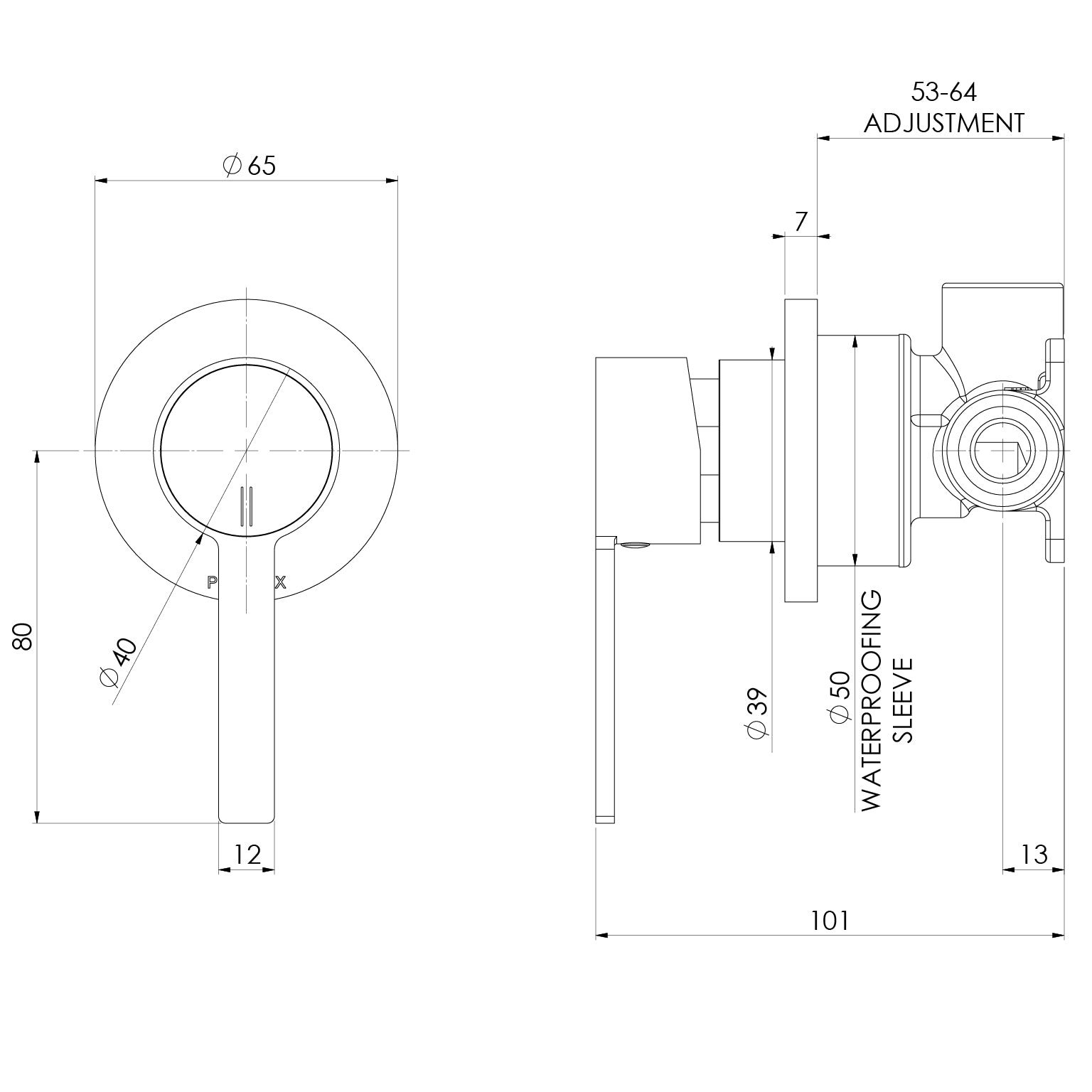 Phoenix Lexi MKII SwitchMix Shower / Wall Mixer Fit-Off Kit – Lead Free