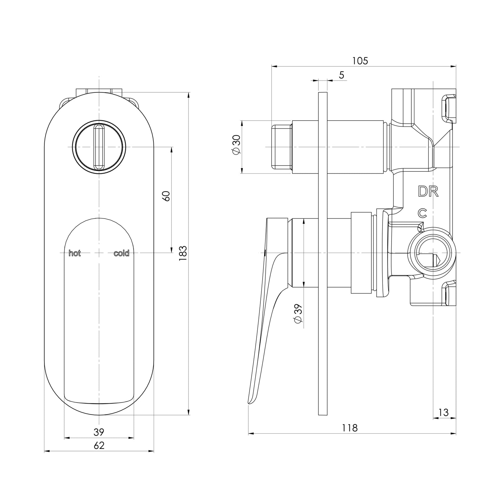 Phoenix Kusabi SwitchMix Shower / Bath Diverter Mixer (Fit-Off Kit Only) – Lead Free