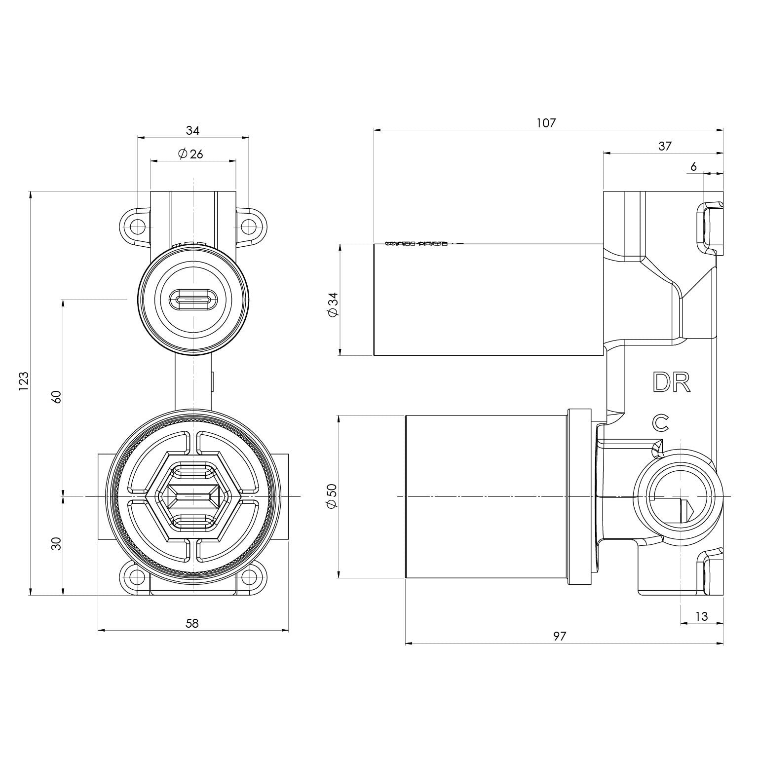 Phoenix SwitchMix Shower / Bath Diverter Mixer Rough-In Kit – Lead Free