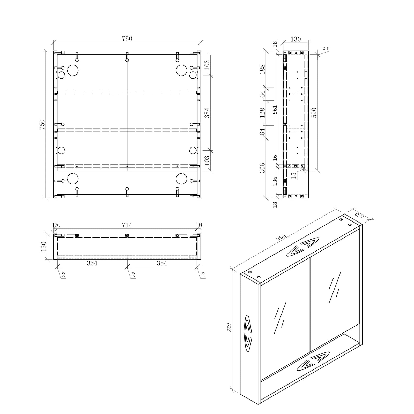 COMPLETE BATHROOM PACKAGE - EXON RANGE BRUSHED NICKEL WITH BONDI VANITY