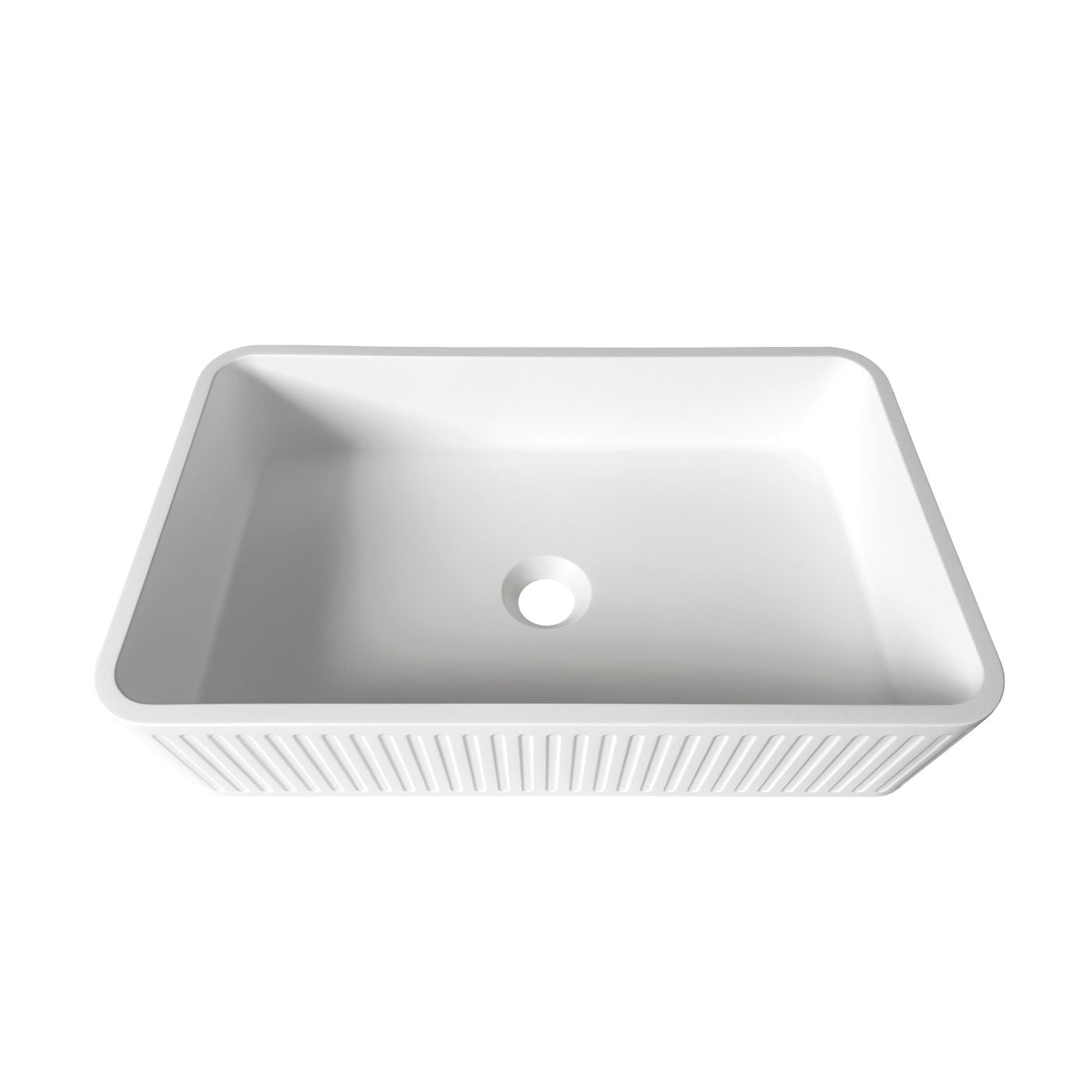 Otti Hudson Concrete Fluted Square Basin | 520mm