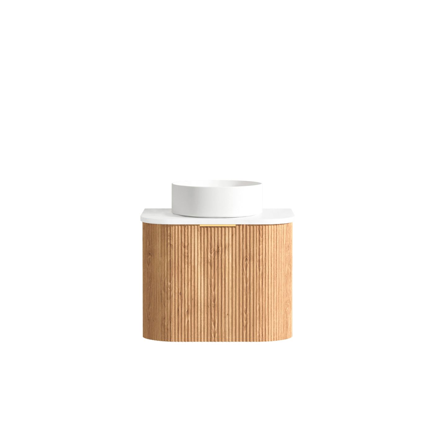Otti Bondi Fluted Wall Hung Vanity | Satin White & Woodland Oak