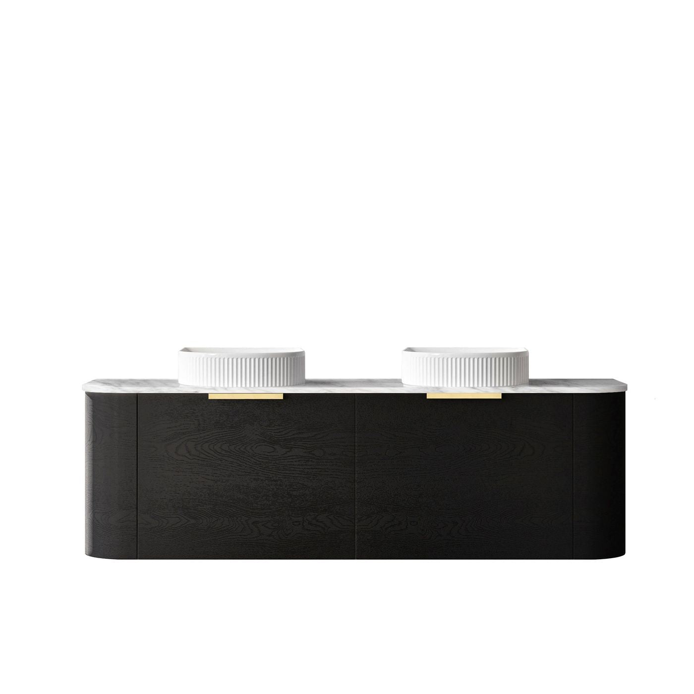 Otti Bondi Wall Hung Curve Vanity | Natural Oak & Black Oak | 600 / 750 / 900 / 1200 / 1500 / 1800 MM