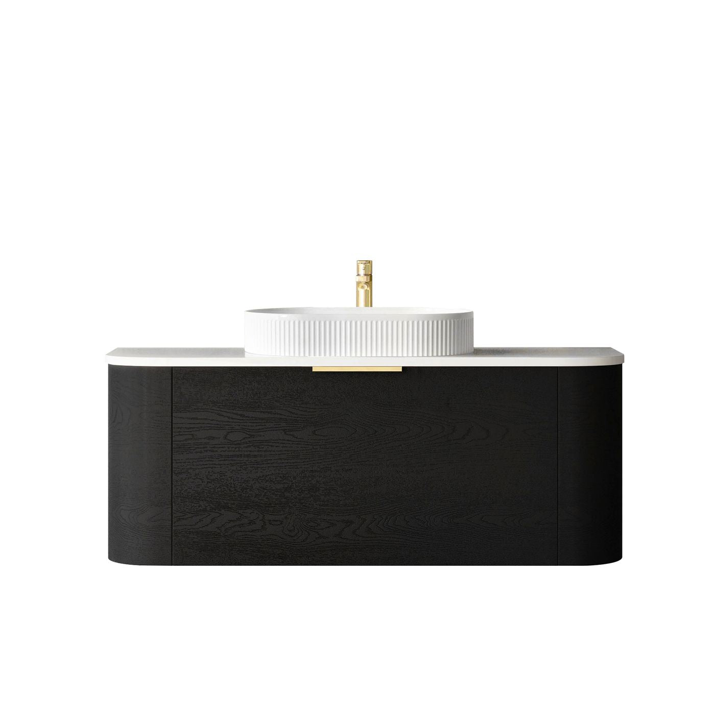 Otti Bondi Wall Hung Curve Vanity | Natural Oak & Black Oak | 600 / 750 / 900 / 1200 / 1500 / 1800 MM