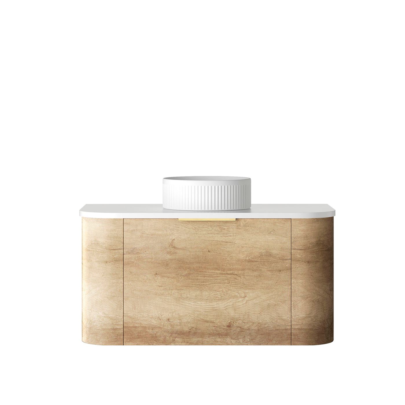Otti Bondi Wall Hung Curve Vanity | Natural Oak & Black Oak | 600 / 750 / 900 / 1200 / 1500 / 1800 MM