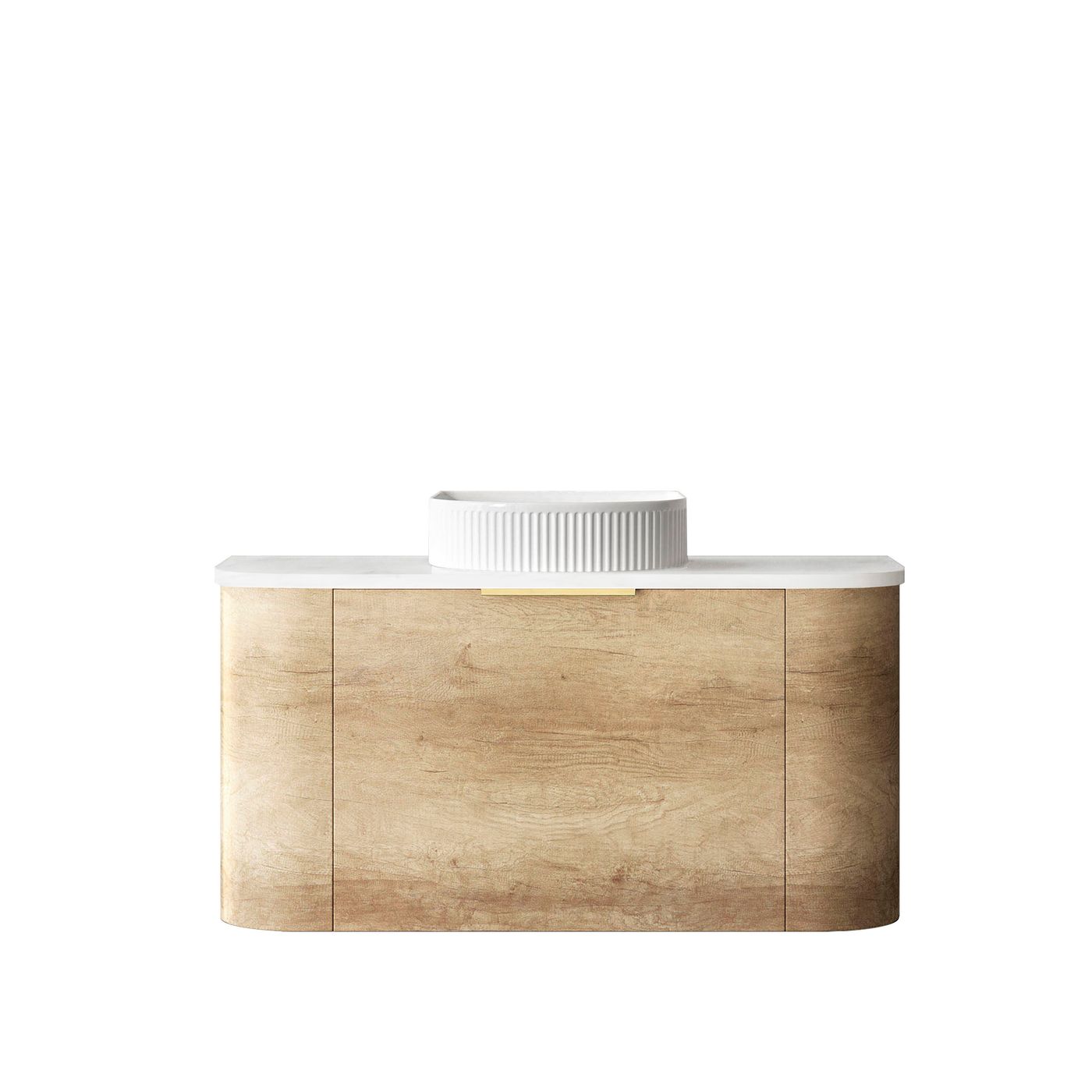 Otti Bondi Wall Hung Curve Vanity | Natural Oak & Black Oak | 600 / 750 / 900 / 1200 / 1500 / 1800 MM