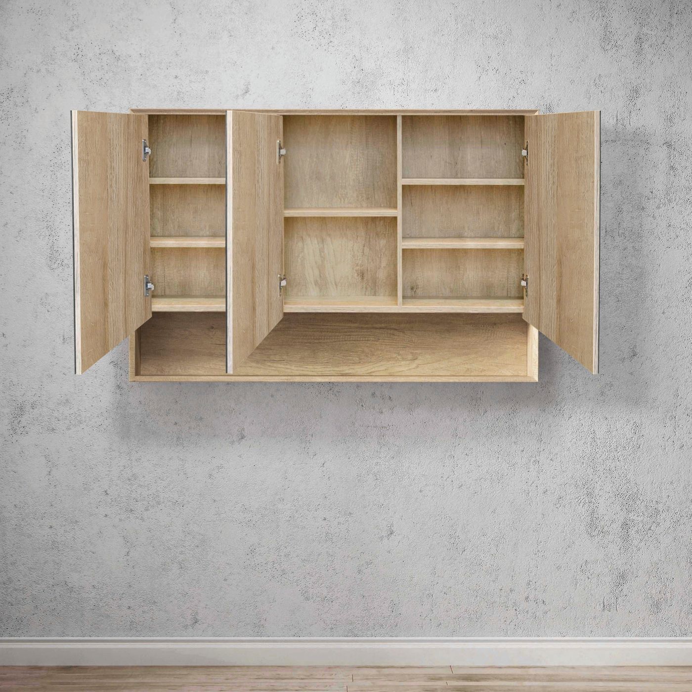 Otti Byron Shaving Cabinet With Shelf | Natural Oak & Woodland Oak