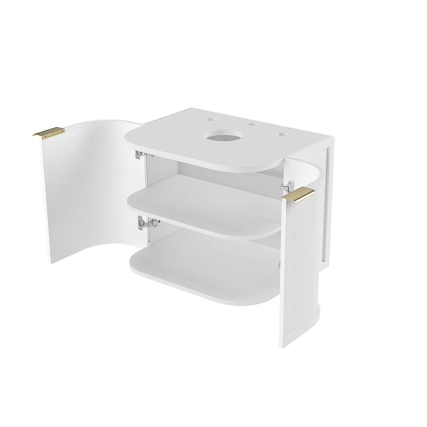 Otti Hampshire Wall Hung Curve Vanity | Satin White