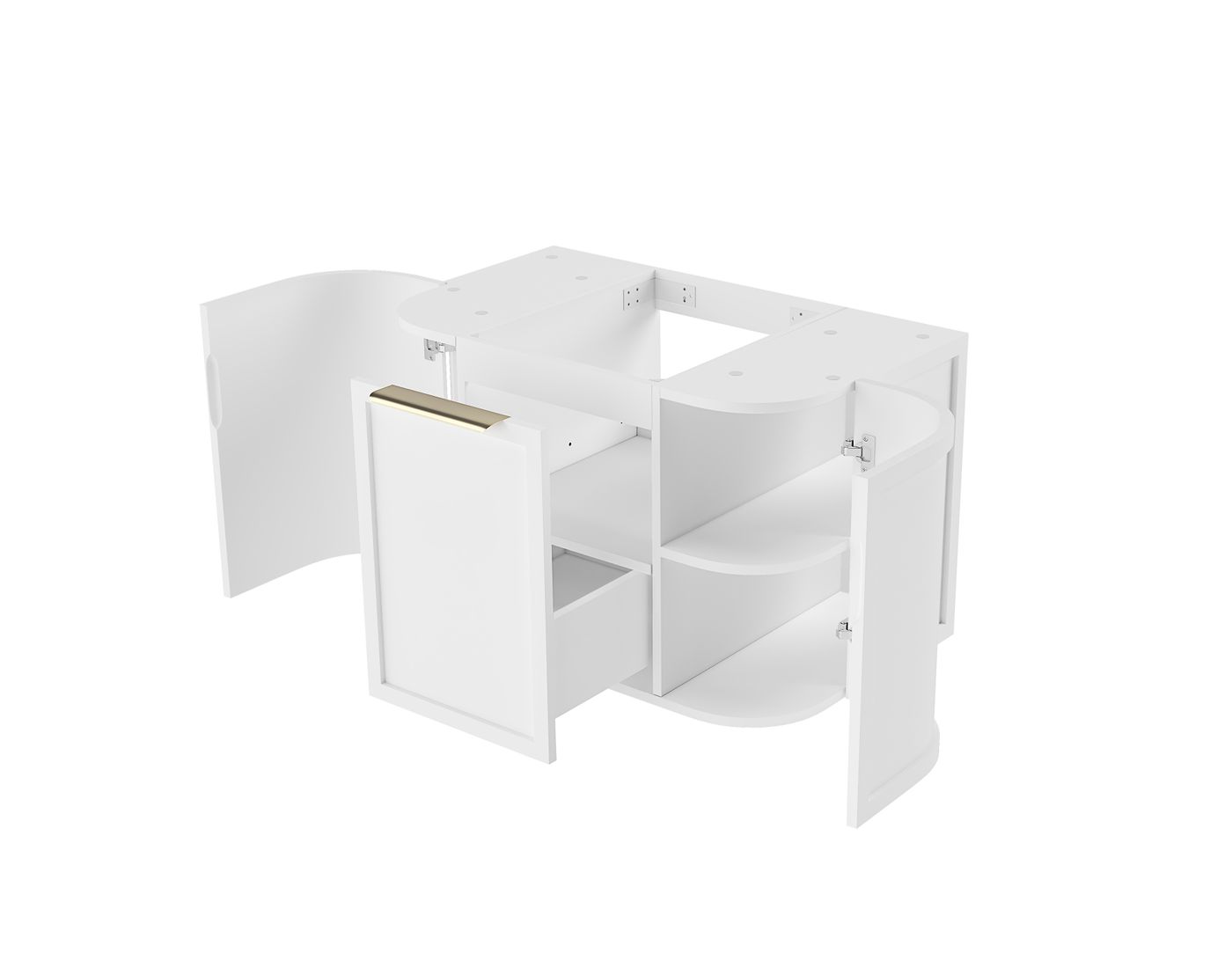 Otti Hampshire Wall Hung Curve Vanity | Satin White