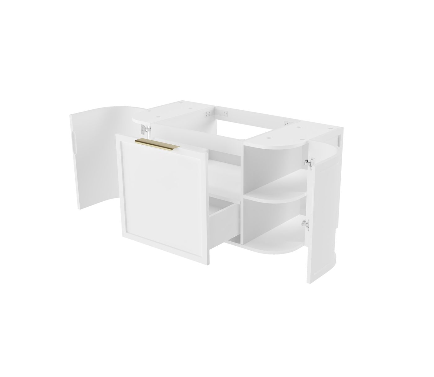 Otti Hampshire Wall Hung Curve Vanity | Satin White