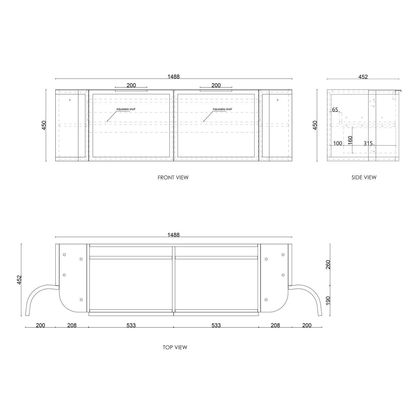 Otti Hampshire Wall Hung Curve Vanity | Satin White