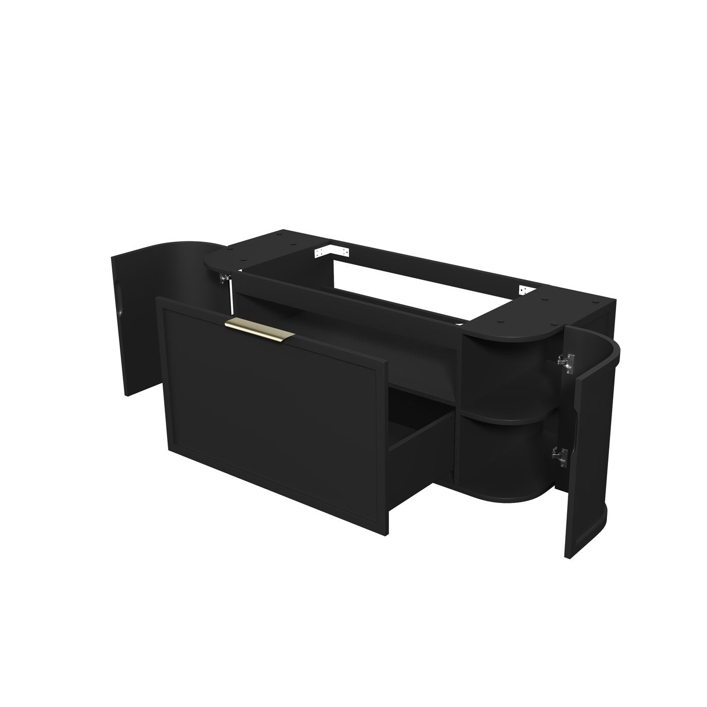 Otti Hampshire Wall Hung Curve Vanity | Satin Black