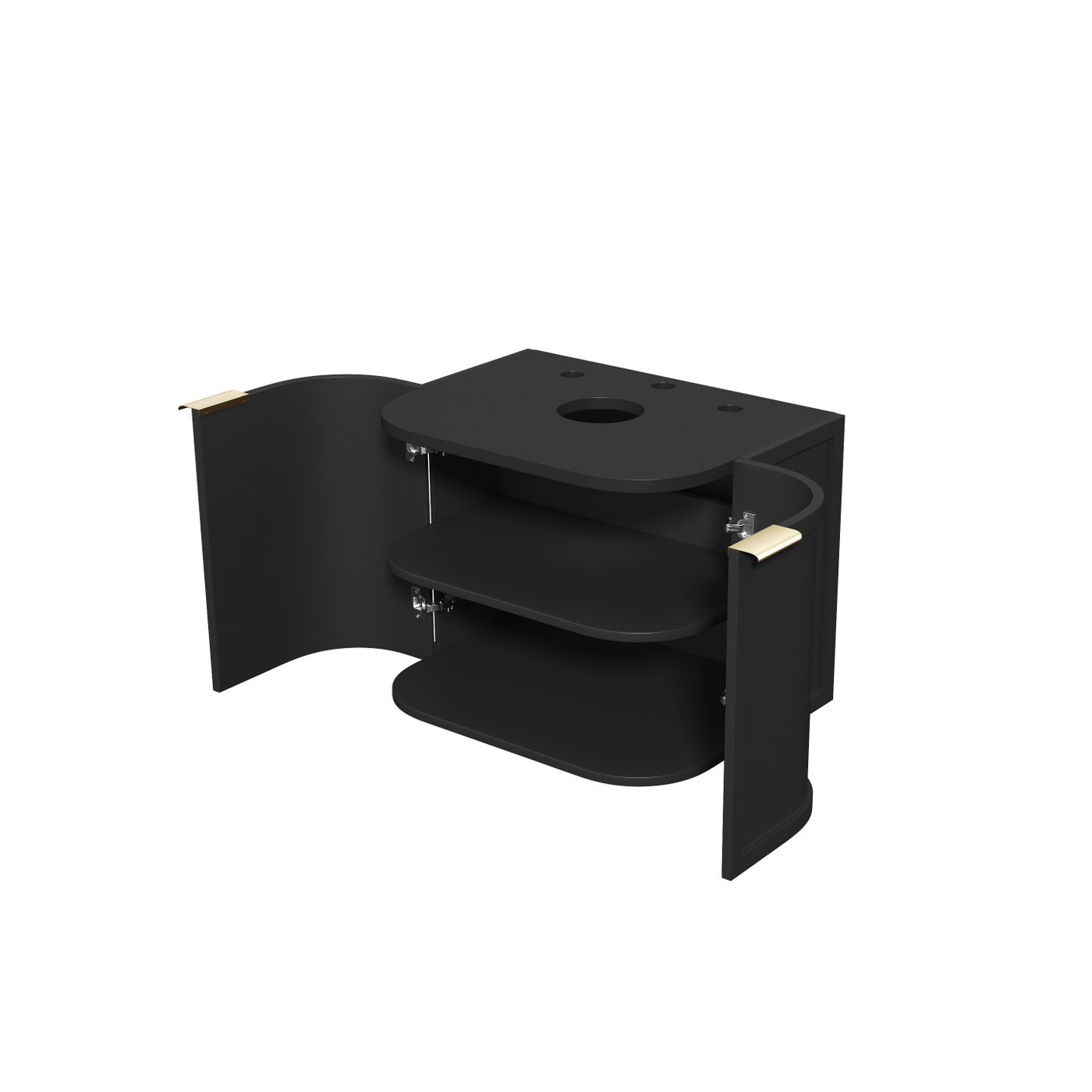 Otti Hampshire Wall Hung Curve Vanity | Satin Black