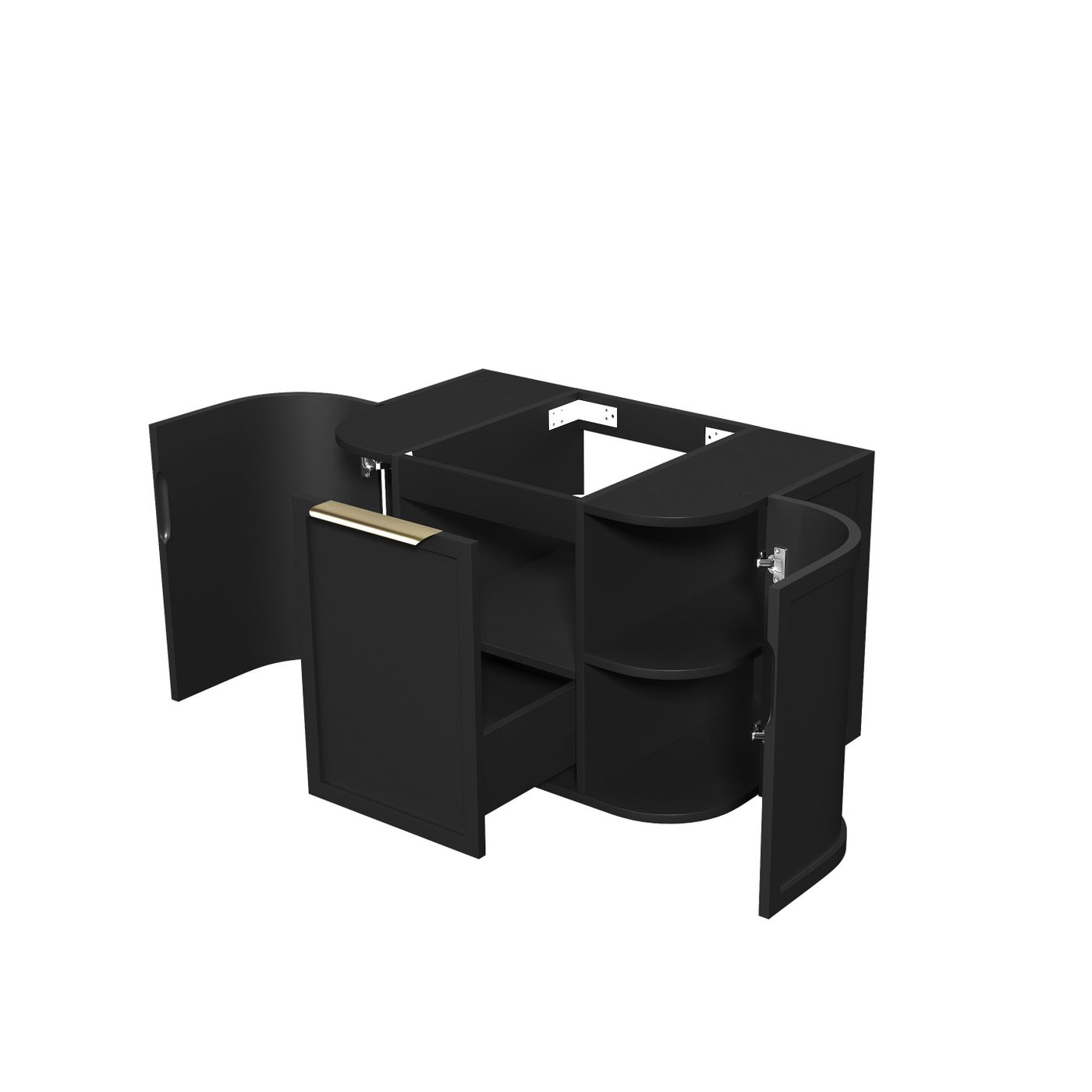 Otti Hampshire Wall Hung Curve Vanity | Satin Black