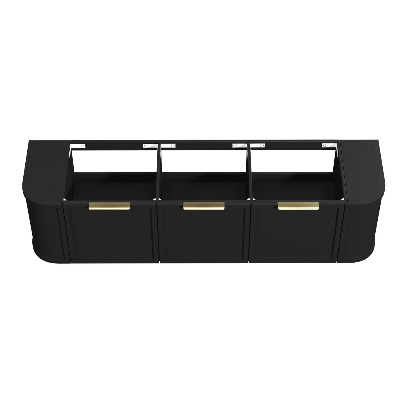 Otti Hampshire Wall Hung Curve Vanity | Satin Black