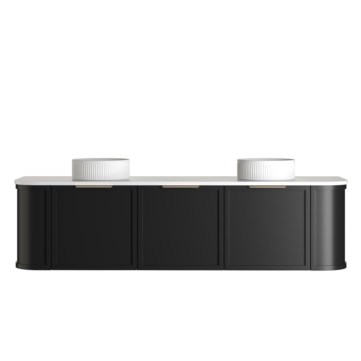 Otti Hampshire Wall Hung Curve Vanity | Satin Black