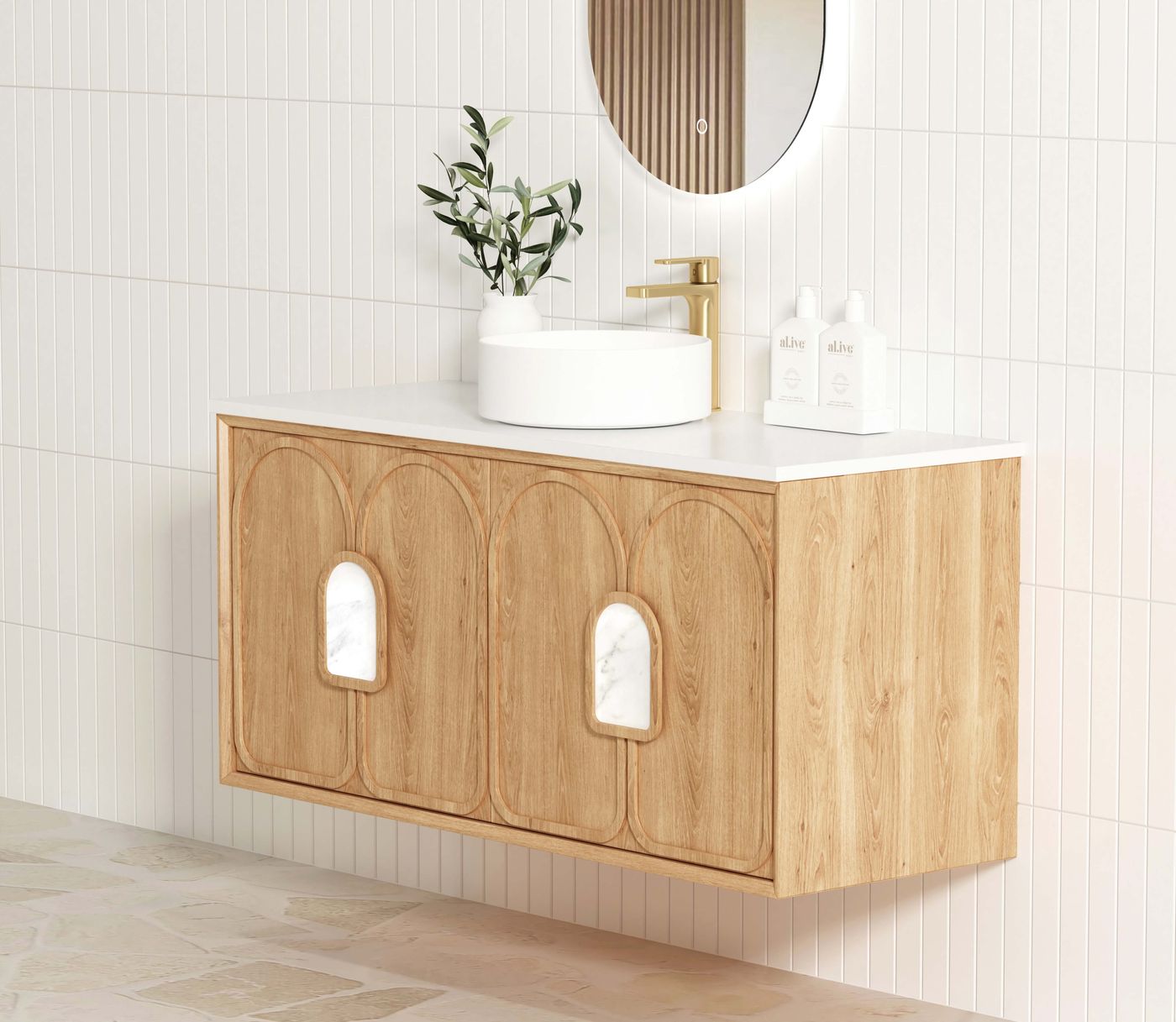 Otti Laguna Mark II Wall Hung Vanity | Woodland Oak