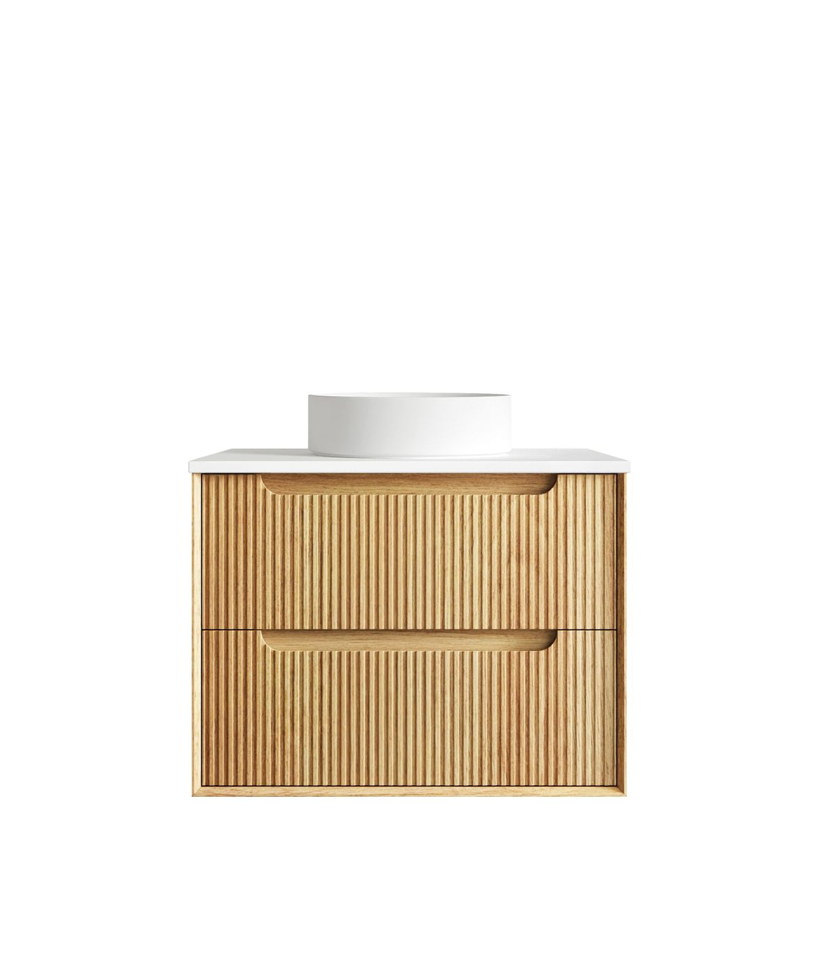 Otti Byron Fluted Woodland Oak Wall Hung Vanity