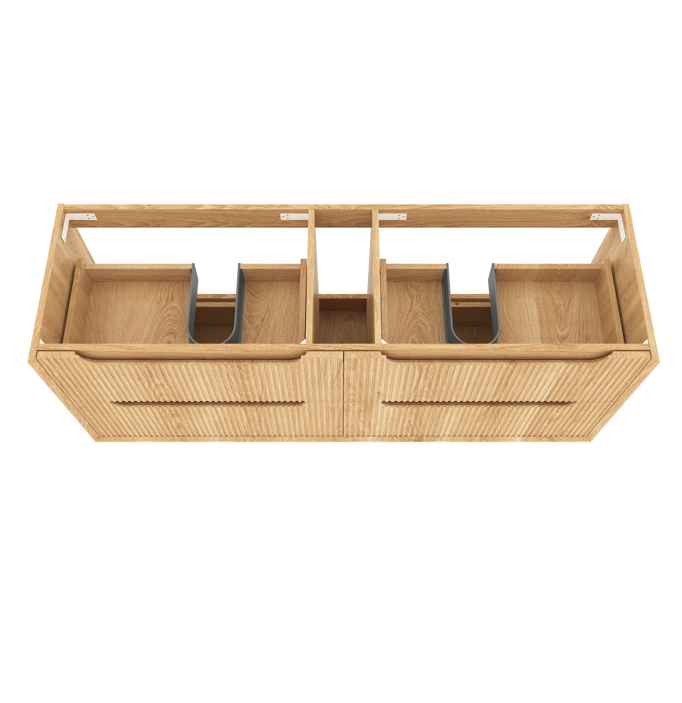 Otti Byron Fluted Woodland Oak Wall Hung Vanity