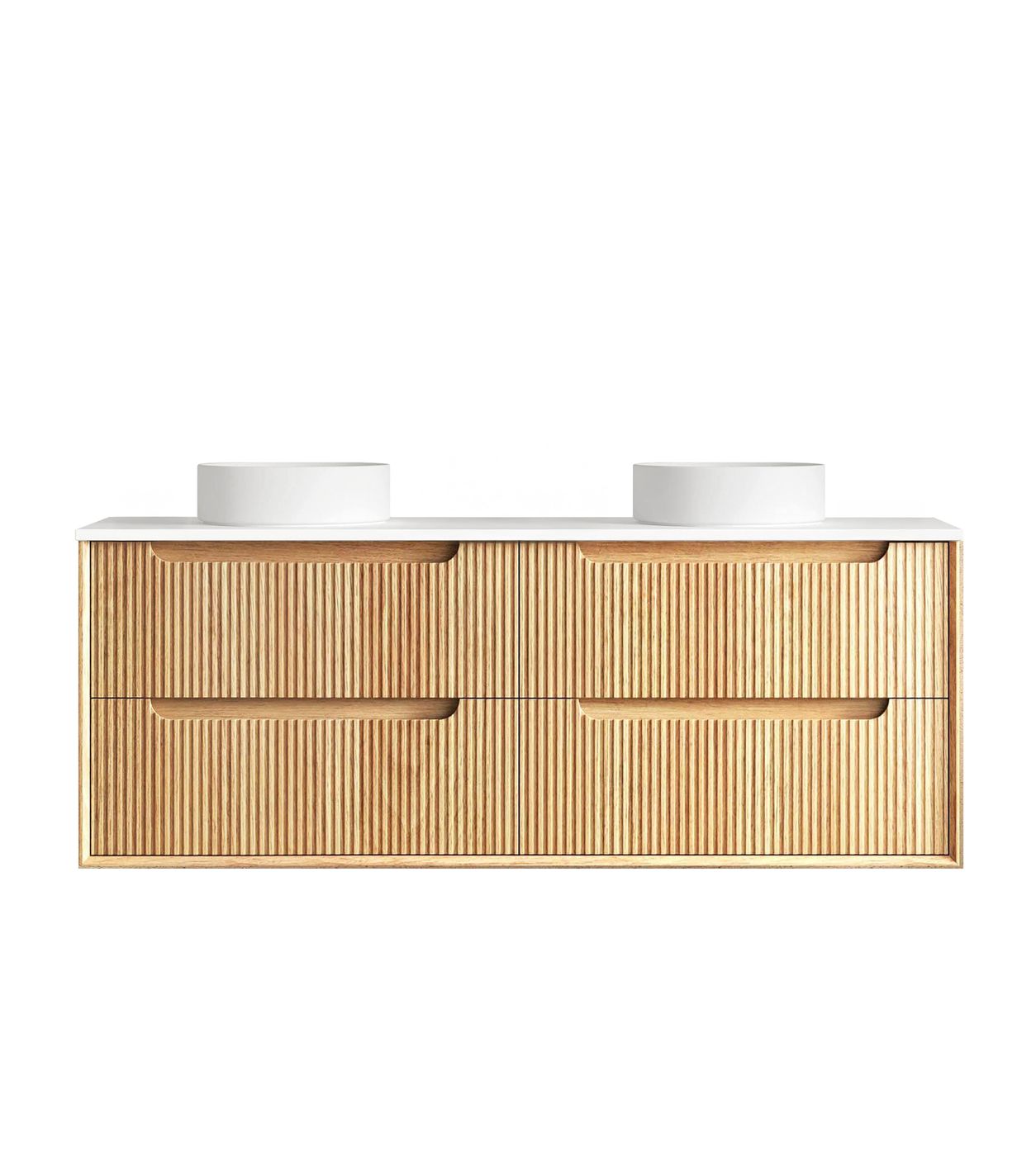 Otti Byron Fluted Woodland Oak Wall Hung Vanity