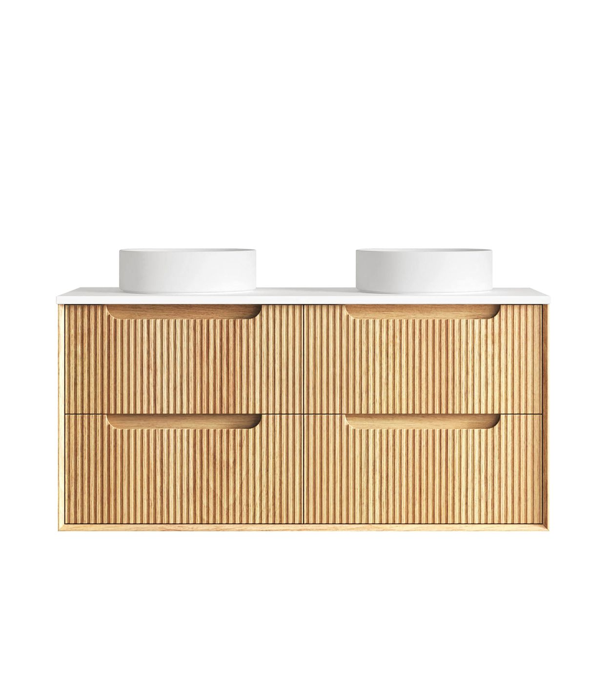 Otti Byron Fluted Woodland Oak Wall Hung Vanity