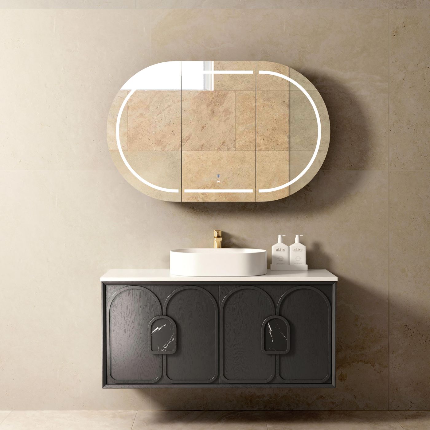Otti Laguna Mark II Wall Hung Vanity | Black Oak