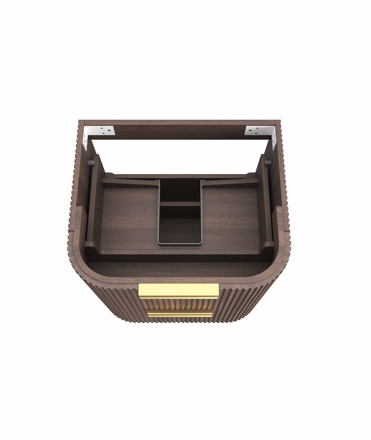 Otti Havana Fluted Wall Hung Curve Vanity | Sable Walnut